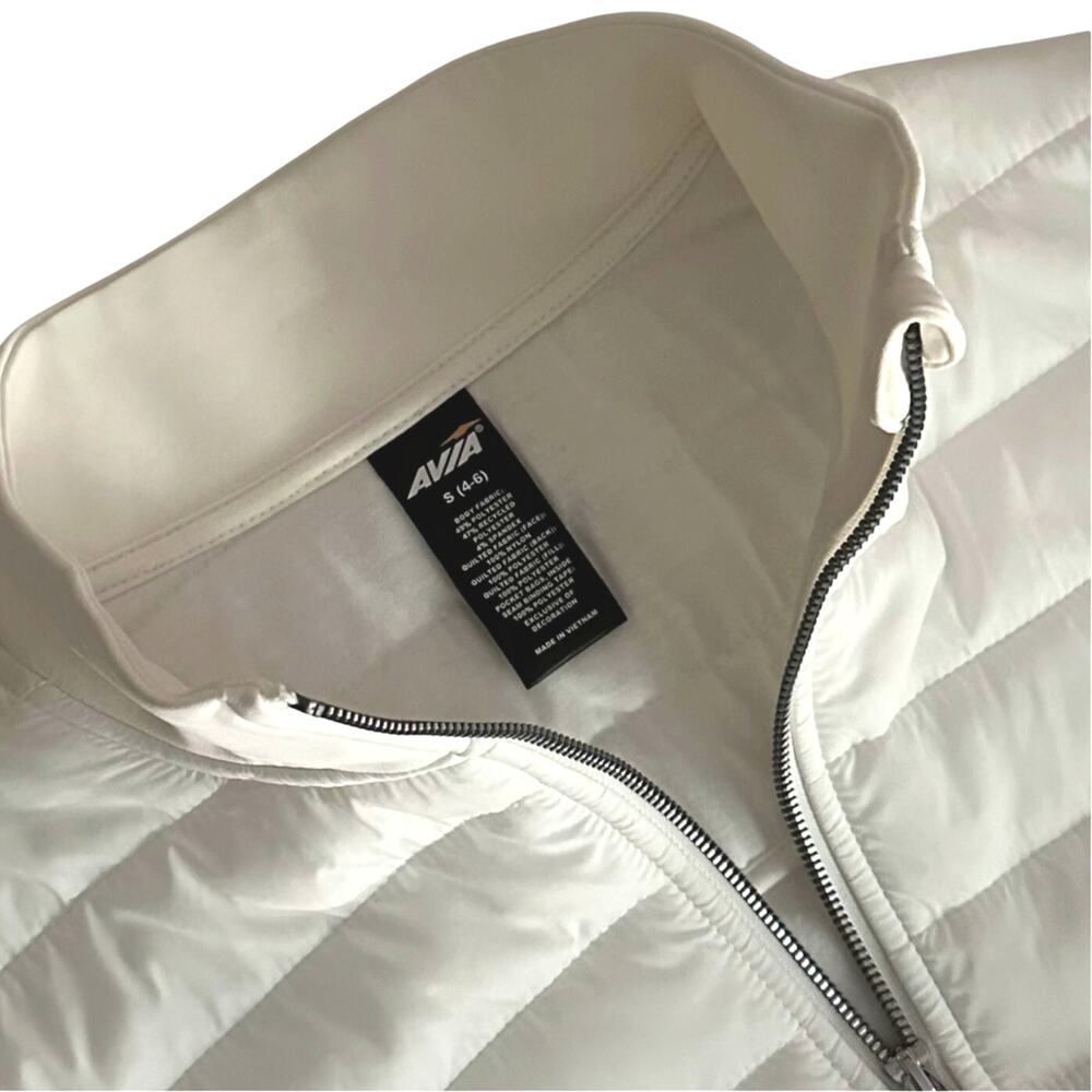 Avia Womens Mixed Media Quilted Jacket Size Small Off White New